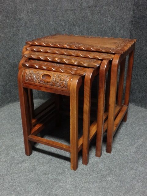 Oriental Hardwood Quartetto Nest of Tables