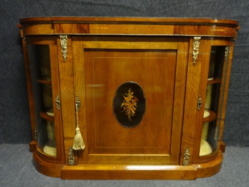 Victorian Walnut Inlaid Credenza