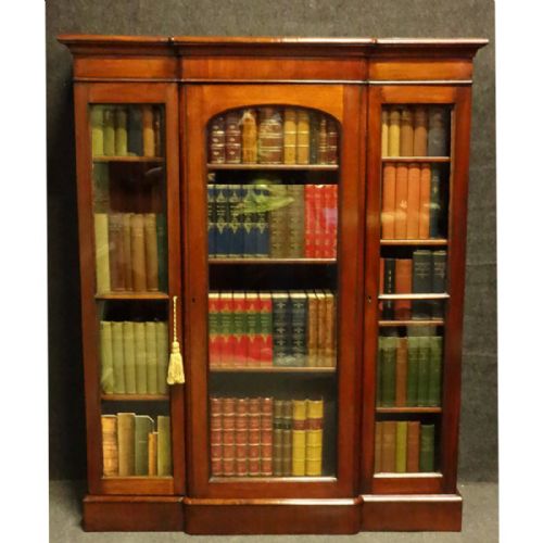 Superb Mahogany Breakfront Library Bookcase