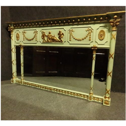 Regency Parcel Gilt and Painted Mirror