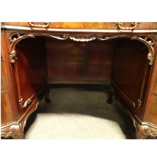 fig 1. Top Quality Chippendale Mahogany Kidney Desk