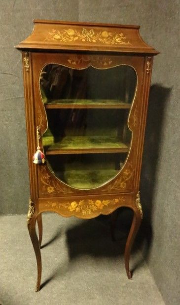 Victorian Marquetry and Mahogany Display Cabinet