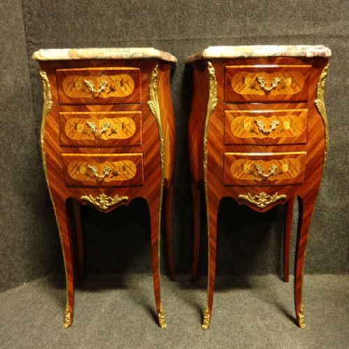 Excellent Pair Marquetry and Kingwood Chests