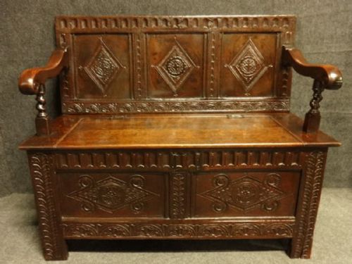 C17th Oak Monks Bench 
