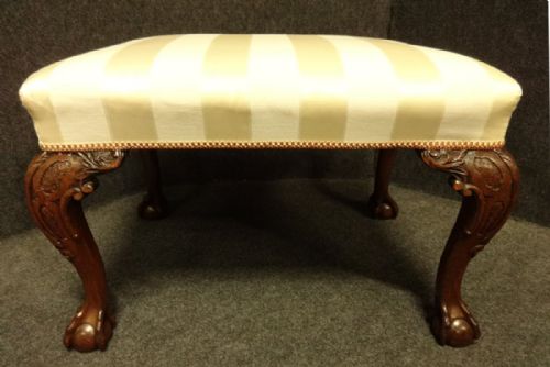 Mahogany Upholstered Stool
