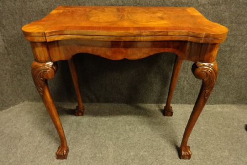 Burr Walnut Card Table