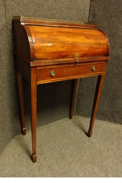 Ladies Mahogany Cylinder Bureau