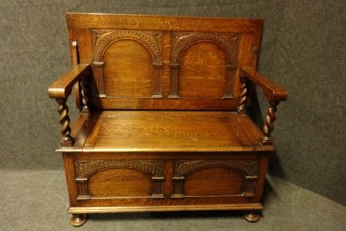 Solid Oak Monks Bench