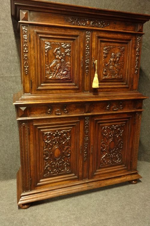 Excellent Quality Carved Walnut Boot Cupboard