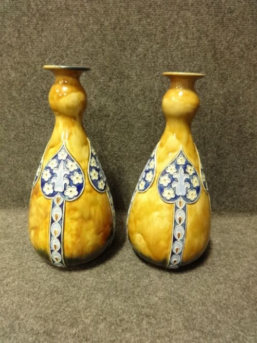 Large Pair Royal Doulton Art Noveau Vases