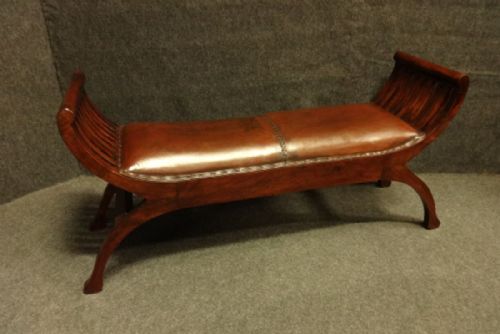 Leather Topped Rosewood Window Seat