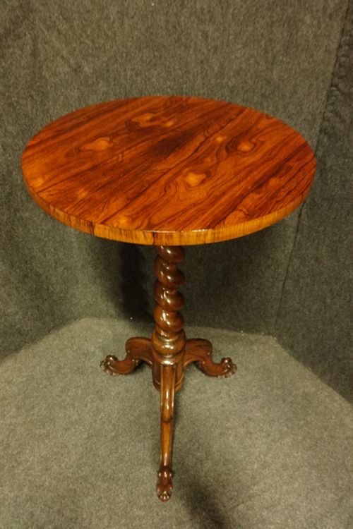 Mid C19th Rosewood Pedestal Lamp Table