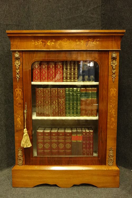 Marquetry Inlaid Pier Cabinet Bookcase