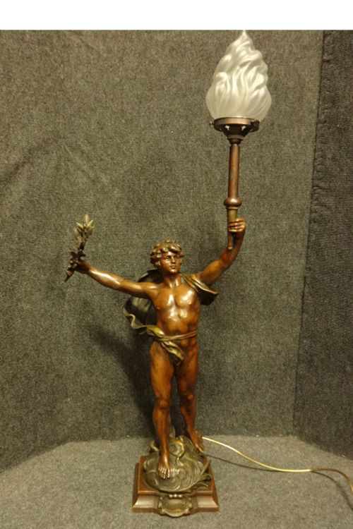 Lovely French Spelter Lamp 'Primax'