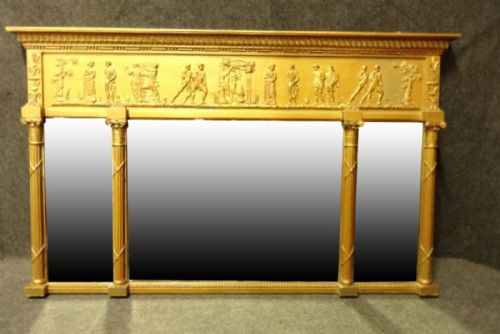 Regency Three Pane Overmantle Mirror