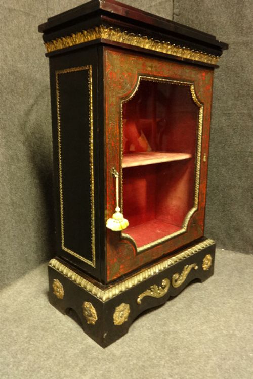Victorian Boulle Pier Display Cabinet