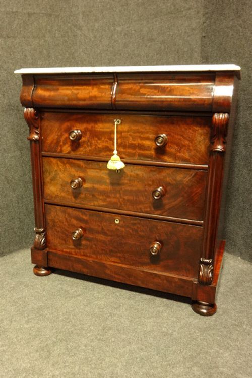 Excellent Empire Period Mahogany Chest of Drawers of Small Proportions