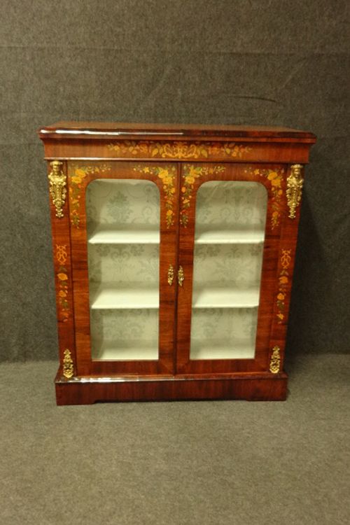 Superb Rosewood and Marquetry Display Cabinet