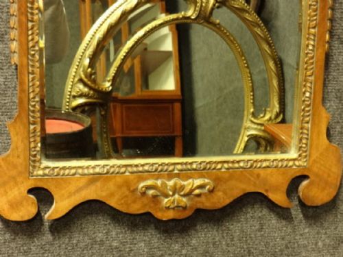 BURR WALNUT AND PARCEL GILT MIRROR - ADDITIONAL PHOTO 4