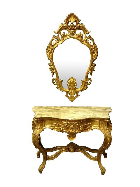 Superb Gilt Console Table  and Mirror