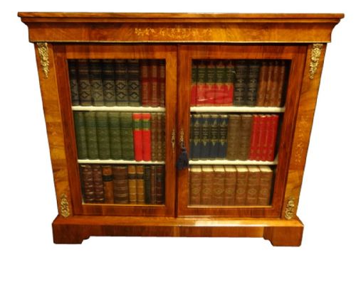 Very Good Walnut Two Door Bookcase Pier Cabinet