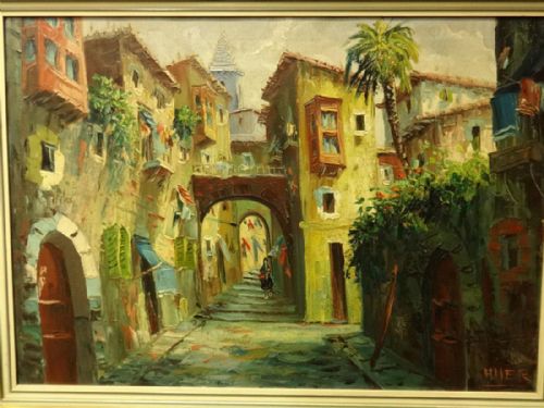 Large Signed Oil on Canvas by 'Aller'