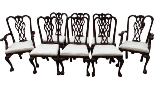 Set Eight Chippendale Mahogany Dining Chairs