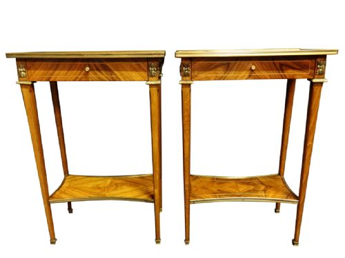 Good Pair Walnut Side Lamp Tables