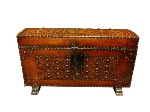 Leather and Brass Studded Box