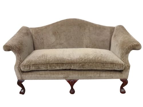 Superb Mahogany Camel Backed Sofa