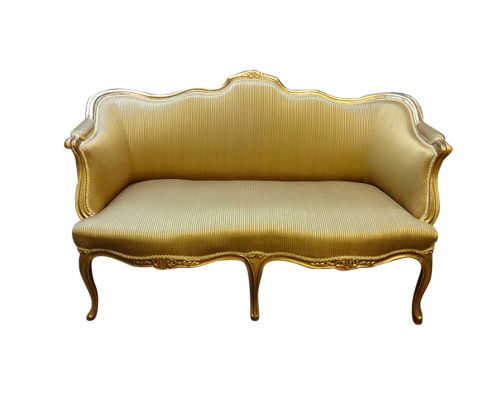 Superb Newly Upholstered French Gilt Sofa
