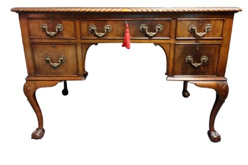 A Good Mahogany Five Drawer Desk