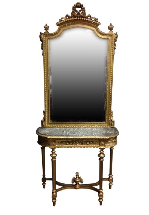 Good Gilt Console Table with Matching Mirror