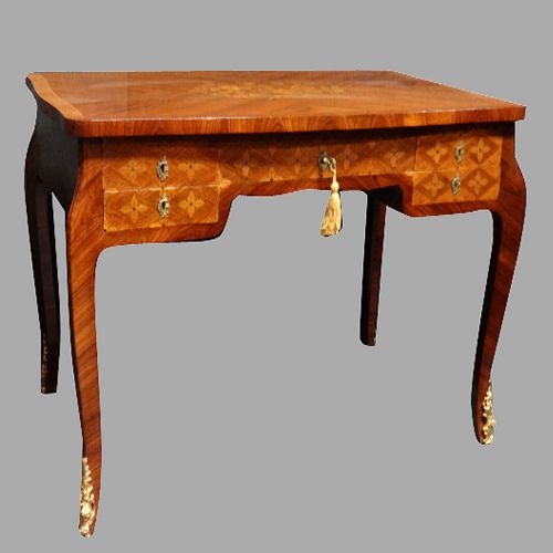Superb French Kingwood Marquetry and Parquetry Desk