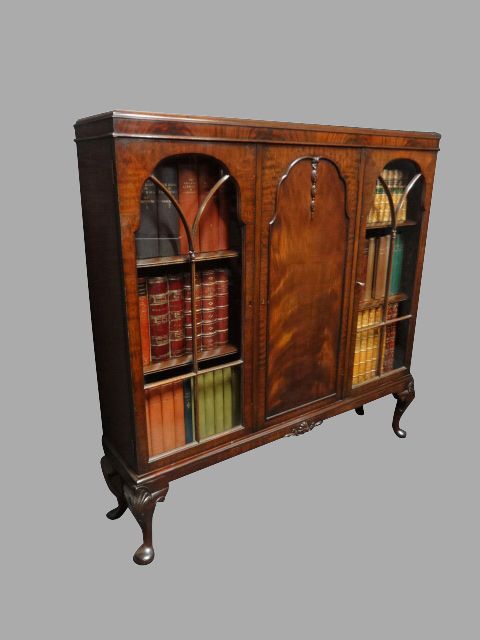 Solid Mahogany Side by Side Bookcase