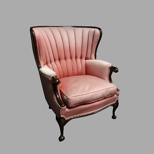 Good Mahogany Framed Winged Armchair