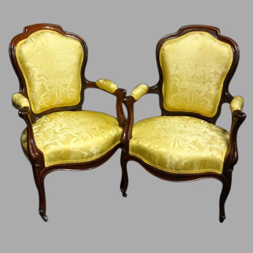 Superb Quality Pair Victorian Rosewood Elbow Chairs