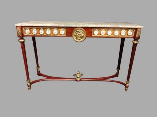 Very Good Mahogany Console Table with Marble Top