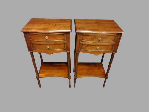 Pair Fruitwood Bedside Chests of Drawers