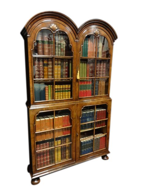 Very Good Queen Anne Walnut Double Bookcase