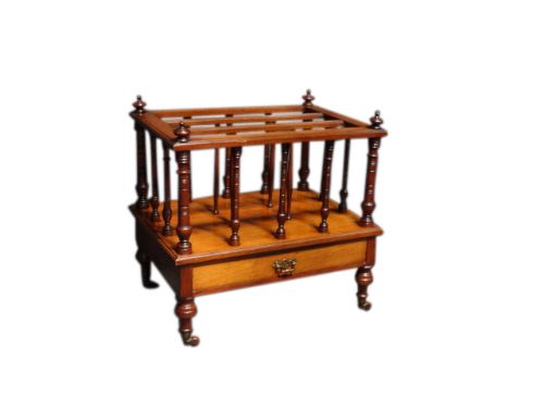 Good Edwardian Walnut Canterbury Magazine Rack