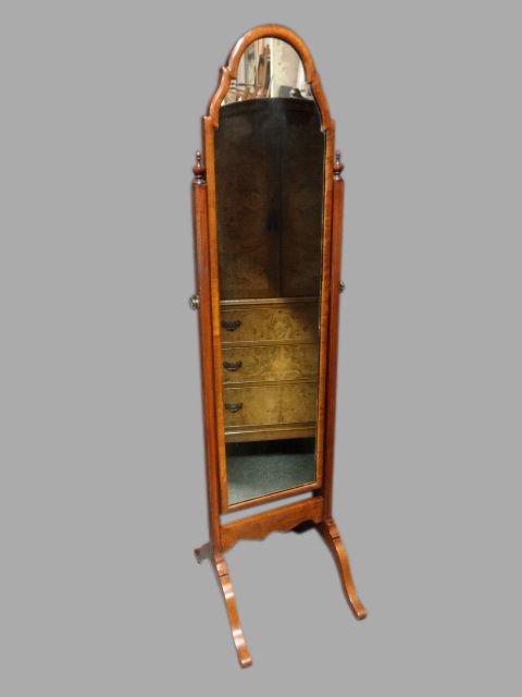 Good Walnut Cheval Mirror