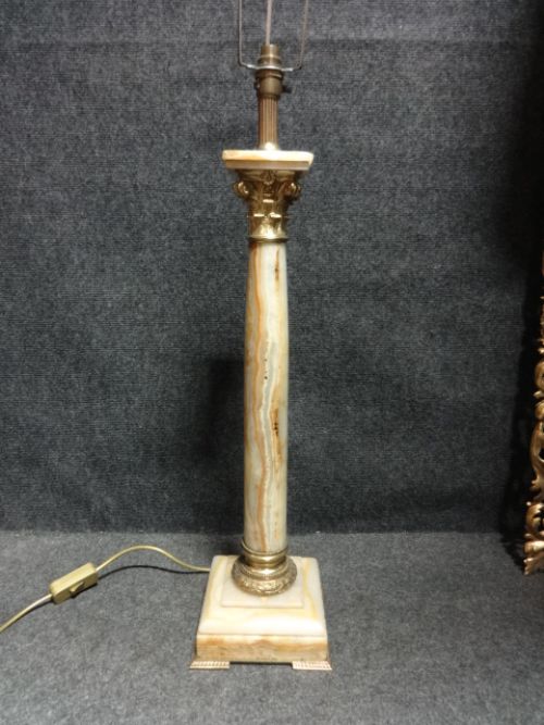Large Excellent Quality Alabaster Corinthium Column Lamp