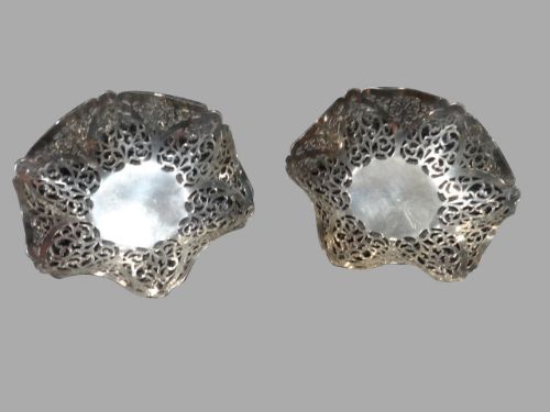 Pair Silver Pierced Bowls