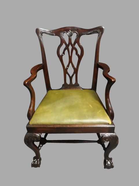 Superb Mahogany Desk Chair by 'R Mills, Brighton'