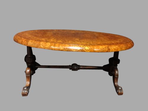 Outstanding Burr Walnut Inlaid Coffee Table