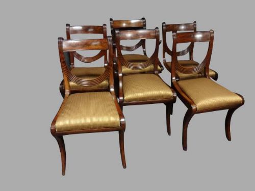 Good Set Six Regency Dining Chairs