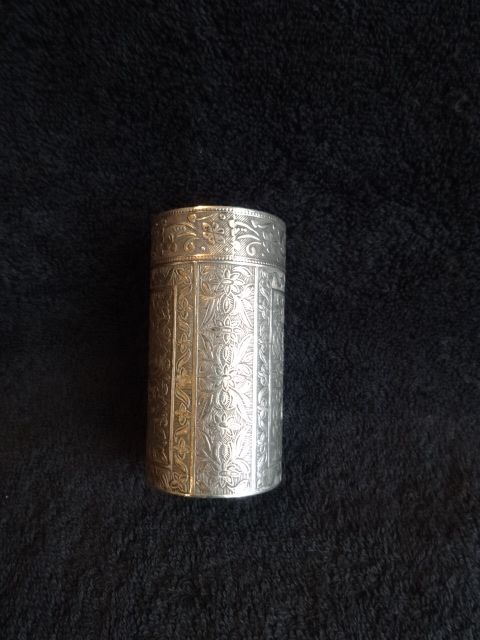 Superb Quality C19th Indian Silver Cylinder Box