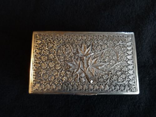 Exquisite C19th Indian Silver Hinged Box