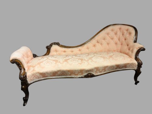 Top Quality Victorian Rosewood Chaise Lounge Settee